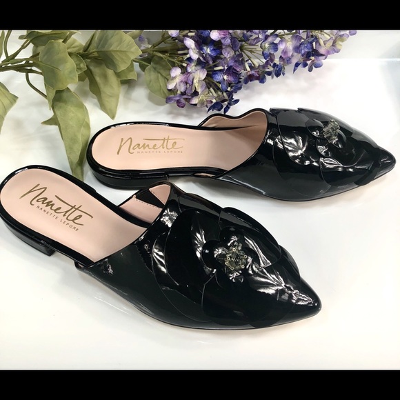 Nanette Lenore Black Alexandra Mules 7.5 - Picture 7 of 8